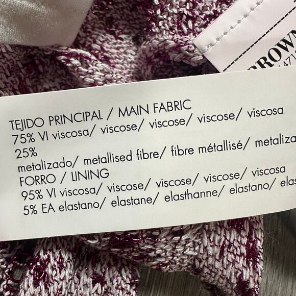 Brownie Pink Metallic Knit Side Slit Skirt - Picture 6 of 7